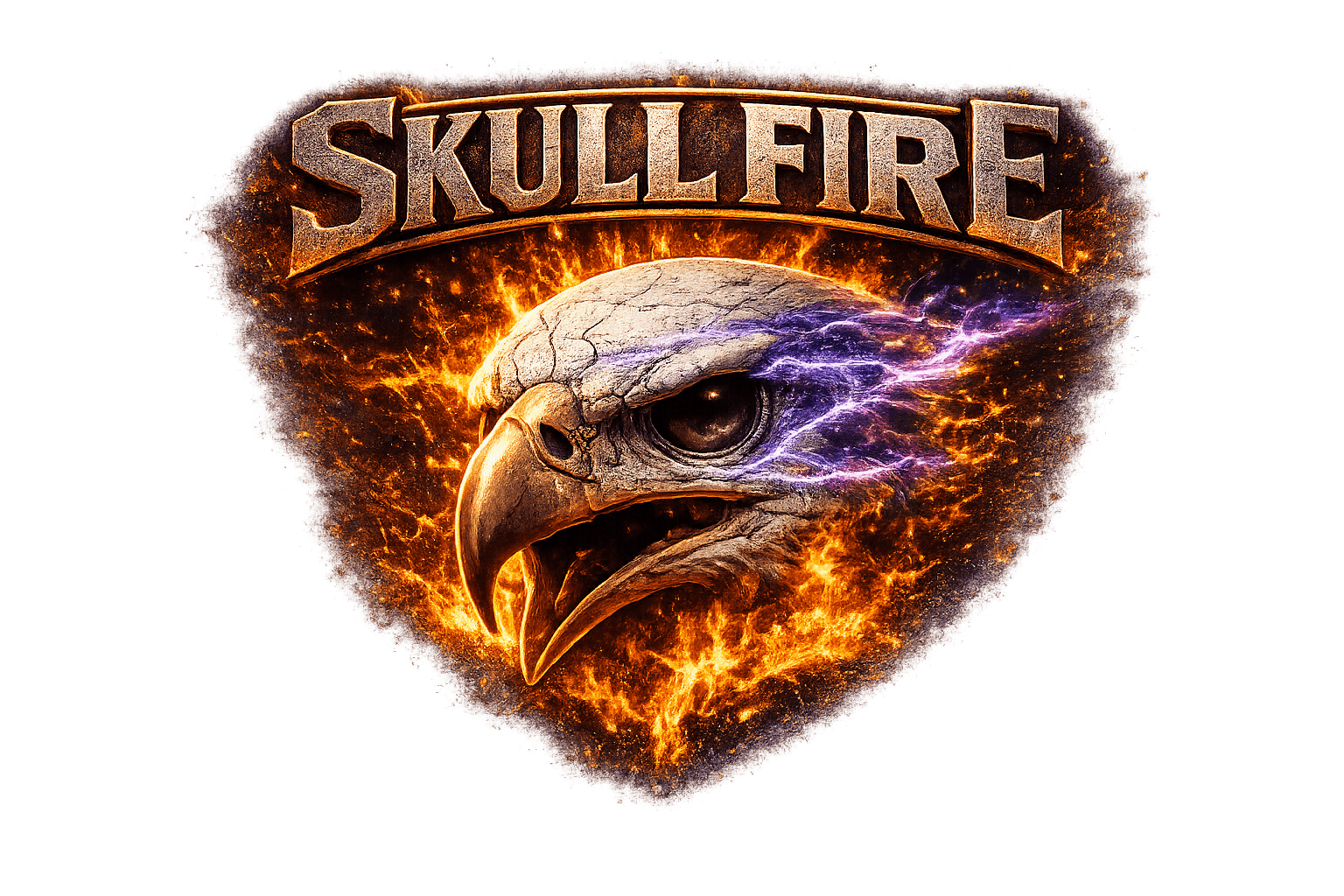 Skull Fire — electrified eagle logo